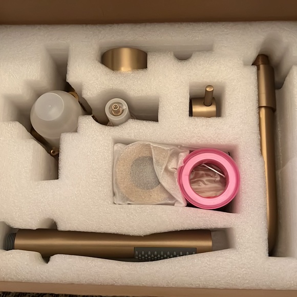 Rbrohant Brushed Gold Wall Mount Tub Faucet w Handheld Sprayer NWT - Picture 9 of 16